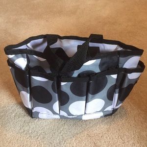 Thirty-One Small Black & White Dot Organizer bag